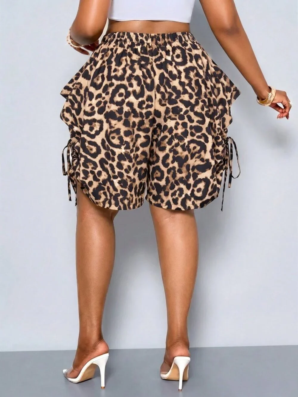 Brown Casual Women's Loose-Fitting Bermuda Shorts